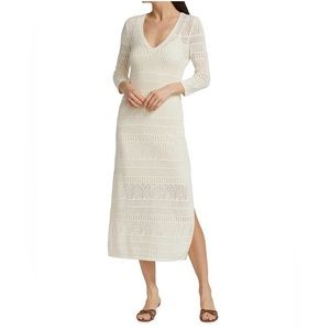 Rag & Bone Rene patterned Knit midi Dress Ivory